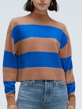 Everlane The Luxe Merino Turtleneck Wool Yak Stripe Sweater XL